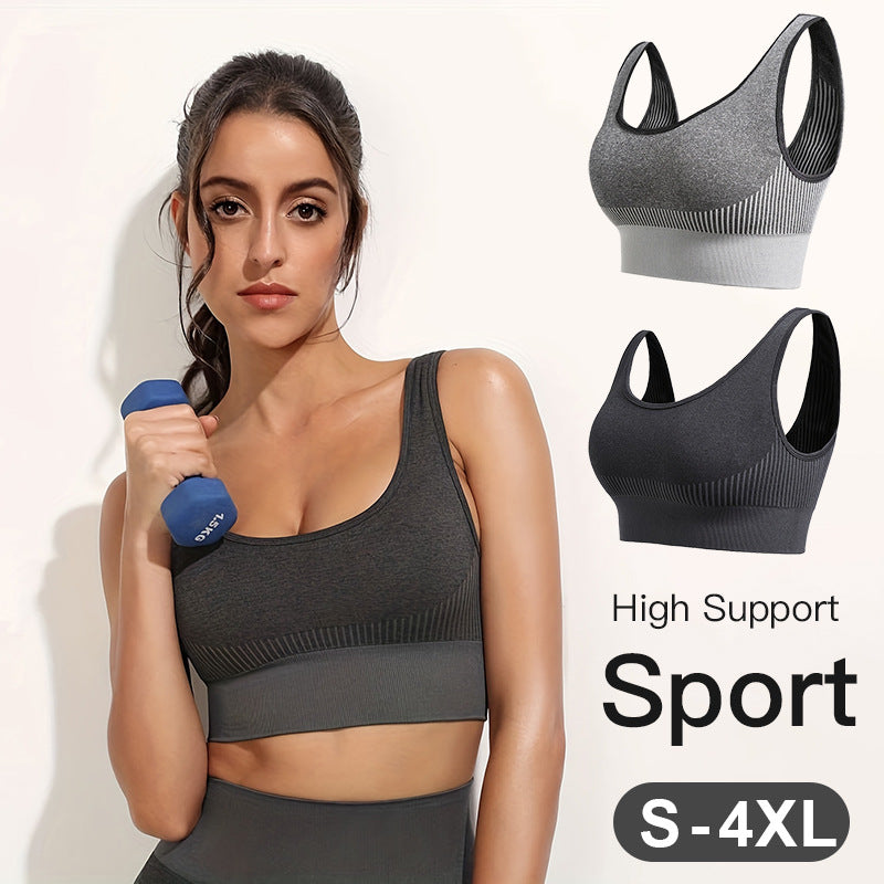 Plus size high-strength shockproof seamless quick-drying sports bra for women