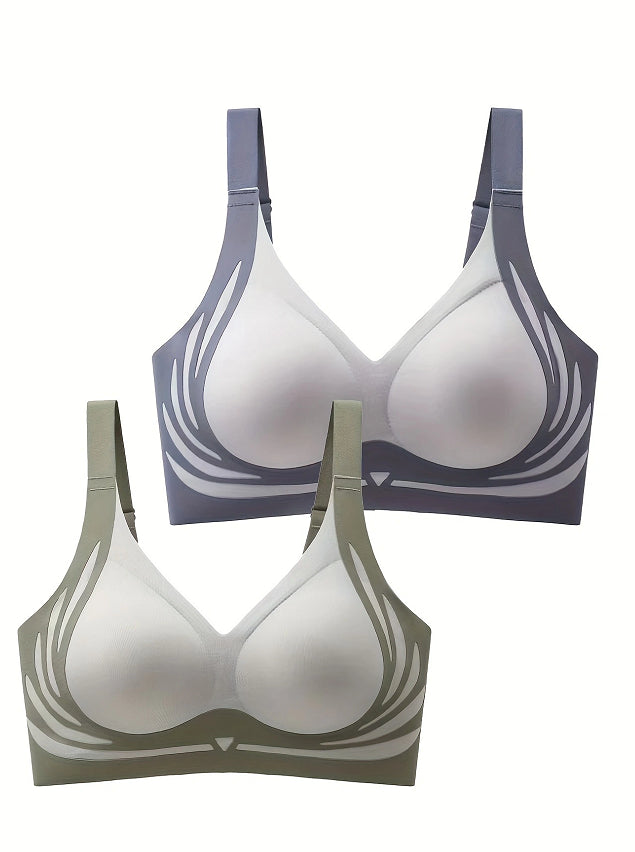 High-impact shockproof sports bra with built-in fixed cup support for women