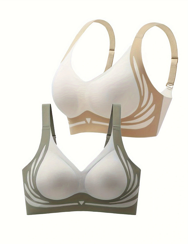 High-impact shockproof sports bra with built-in fixed cup support for women