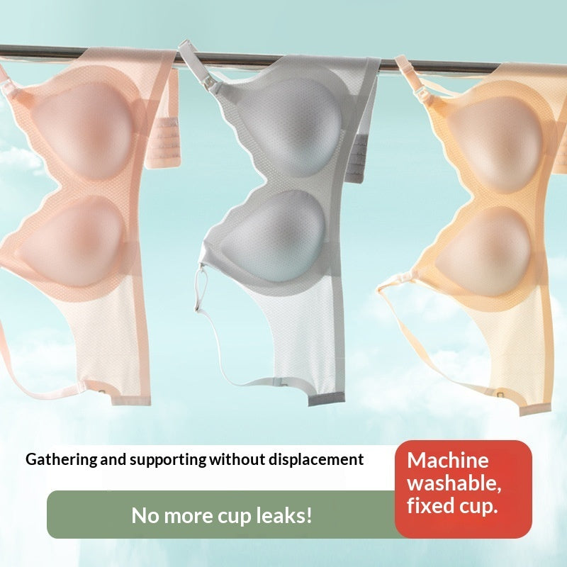 Soft wireless push-up nursing bra