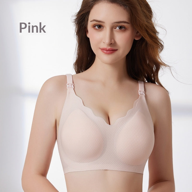 Soft wireless push-up nursing bra