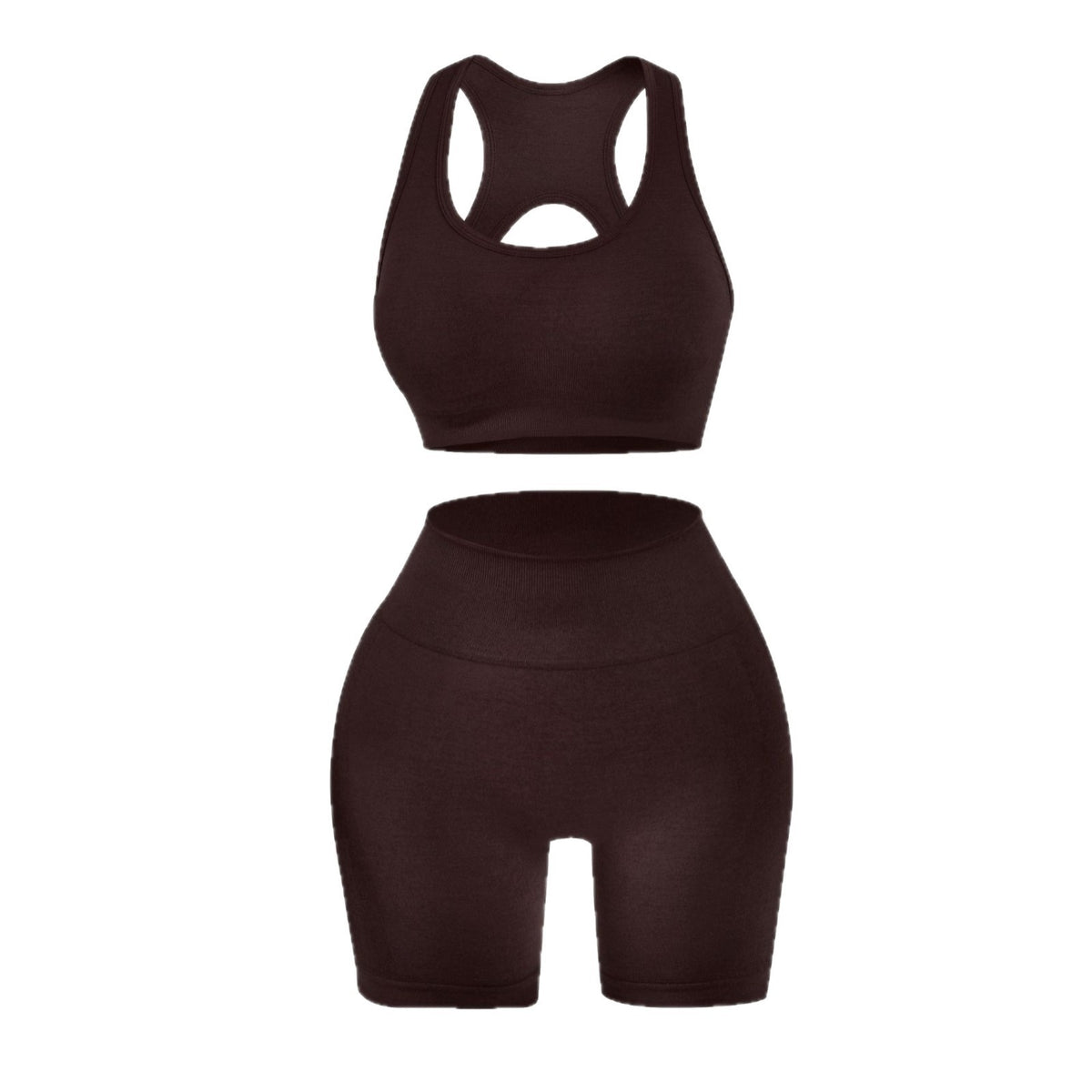 Women's 2-piece seamless workout set with high-waisted leggings and padded sports bra