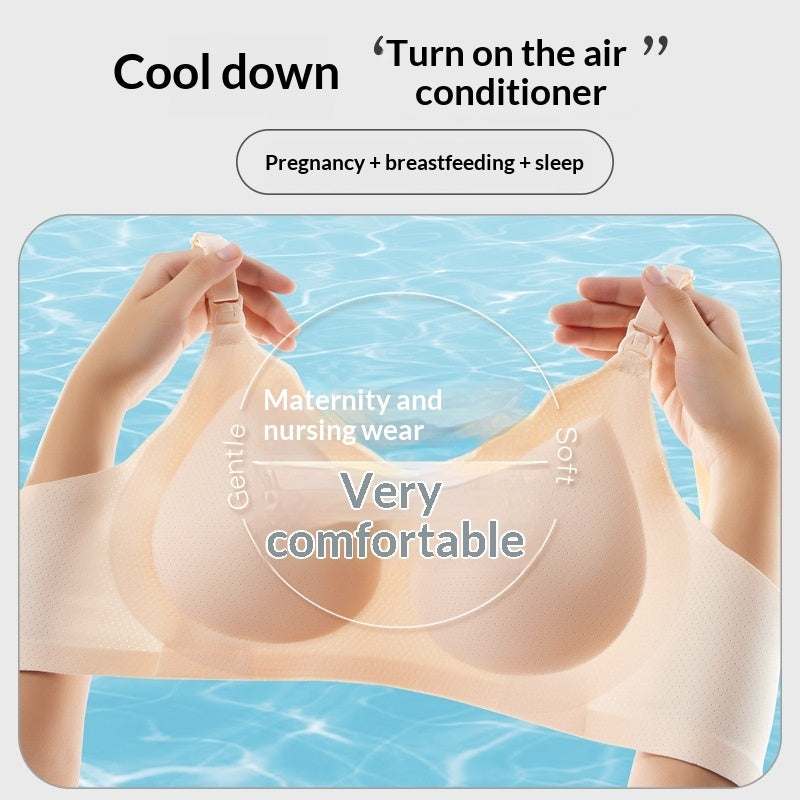 Soft wireless push-up nursing bra
