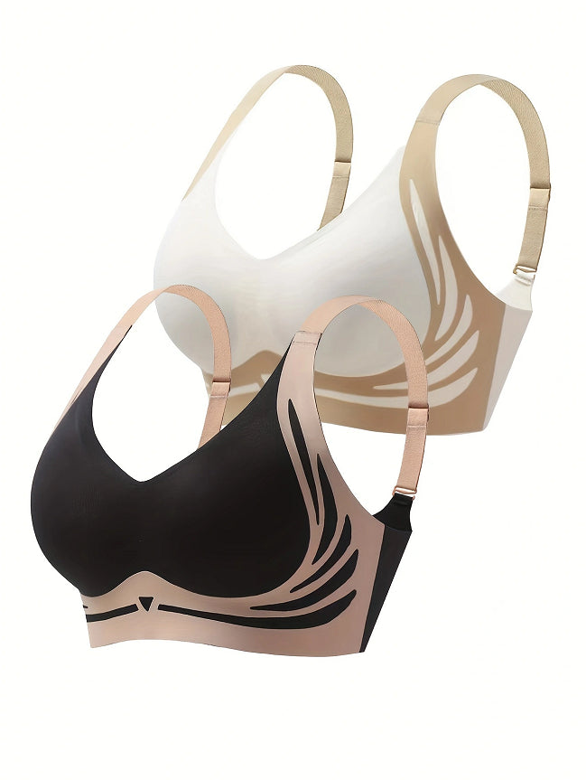 High-impact shockproof sports bra with built-in fixed cup support for women