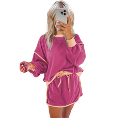 Women's casual multicolor loose-fit two-piece suit set for everyday wear