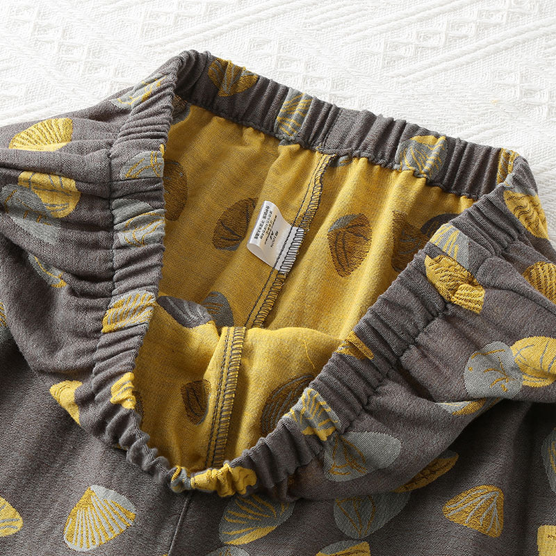 Pure cotton long sleeve jacquard pajama set