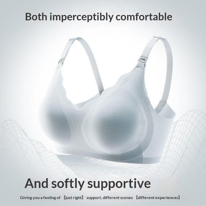 Soft wireless push-up nursing bra