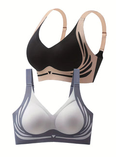 High-impact shockproof sports bra with built-in fixed cup support for women