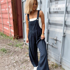 Women's casual high waist all-matching straight leg jumpsuit