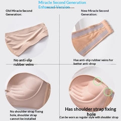 Comfortable push-up wireless bra in soft nude fabric showing wire-free lift and back smoothing support