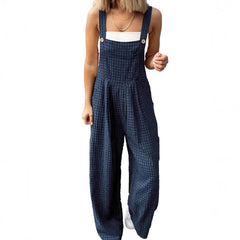 Women's casual high waist all-matching straight leg jumpsuit