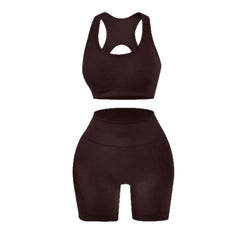 Women's 2-piece seamless workout set with high-waisted leggings and padded sports bra