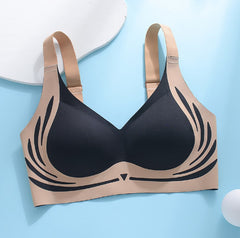 High-impact shockproof sports bra with built-in fixed cup support for women