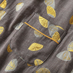 Pure cotton long sleeve jacquard pajama set